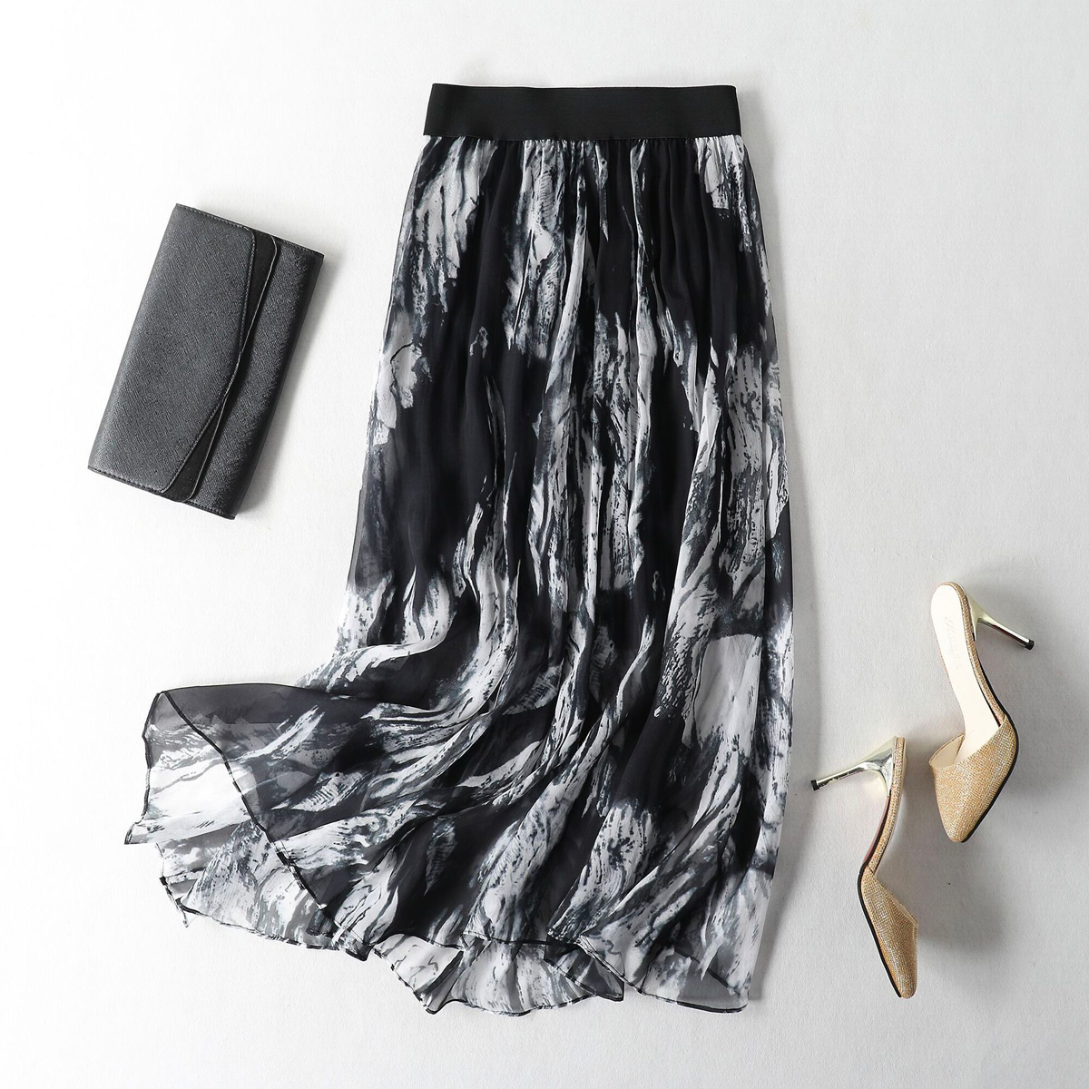 Printed Silk Skirt