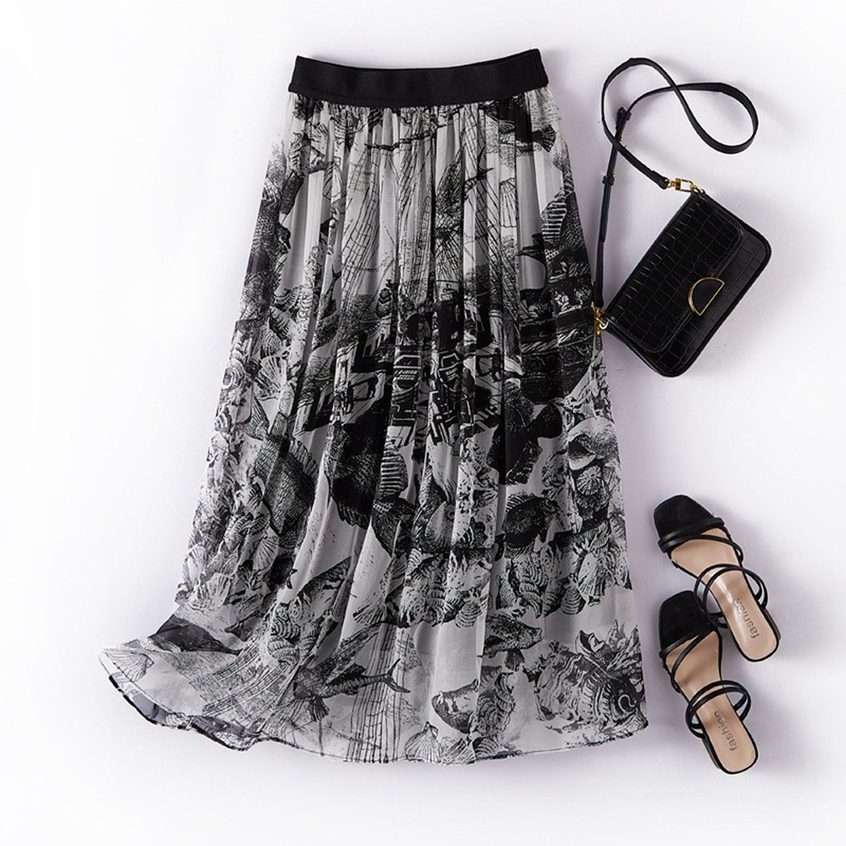 Printed Silk Skirt