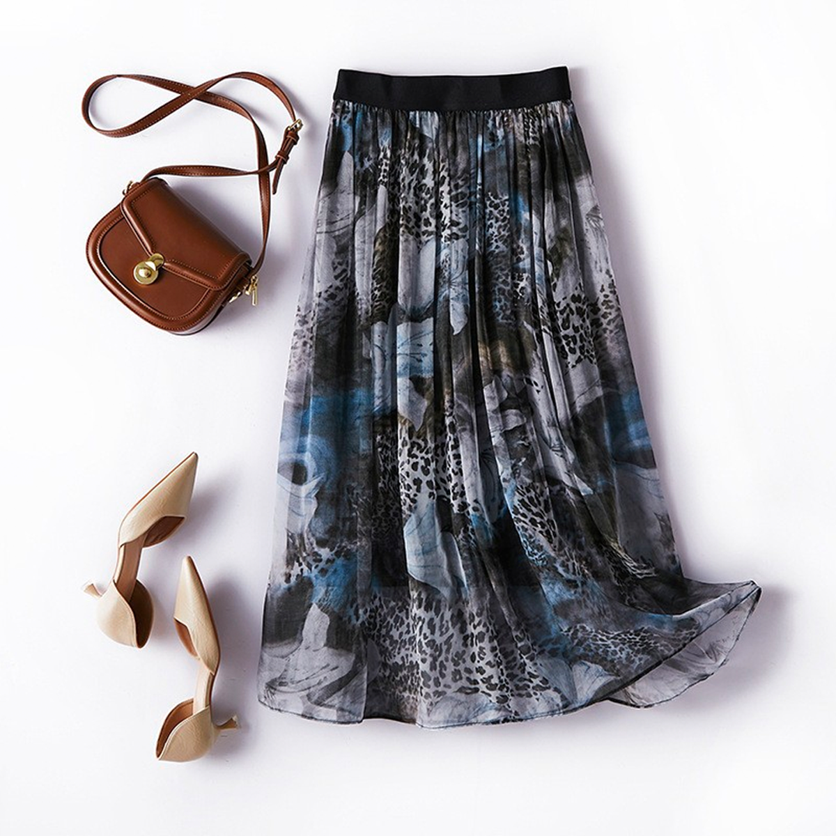 Printed Silk Skirt