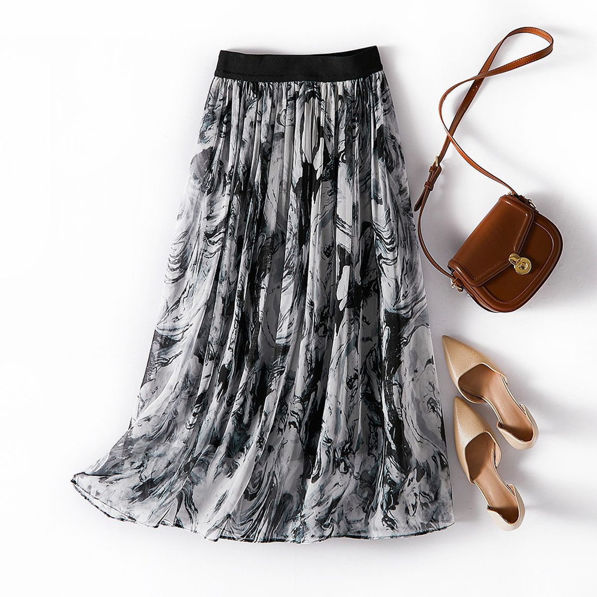 Printed Silk Skirt