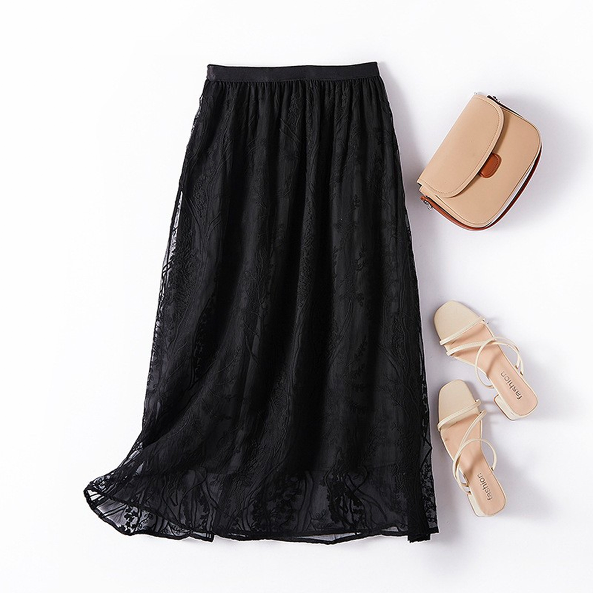 Embroidered Silk Skirt