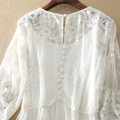 Bohemian Embroidered Silk Dress