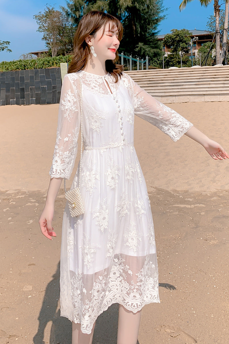 Bohemian Embroidery Silk Dress