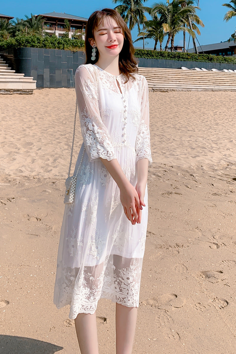 Bohemian Embroidery Silk Dress