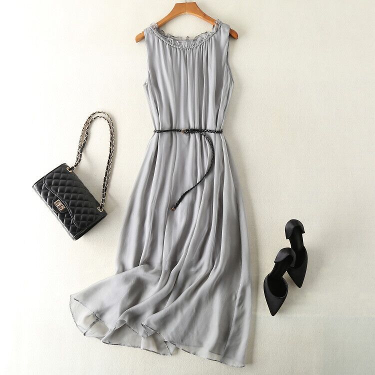 Sleeveless Round Neck Beach Dress
