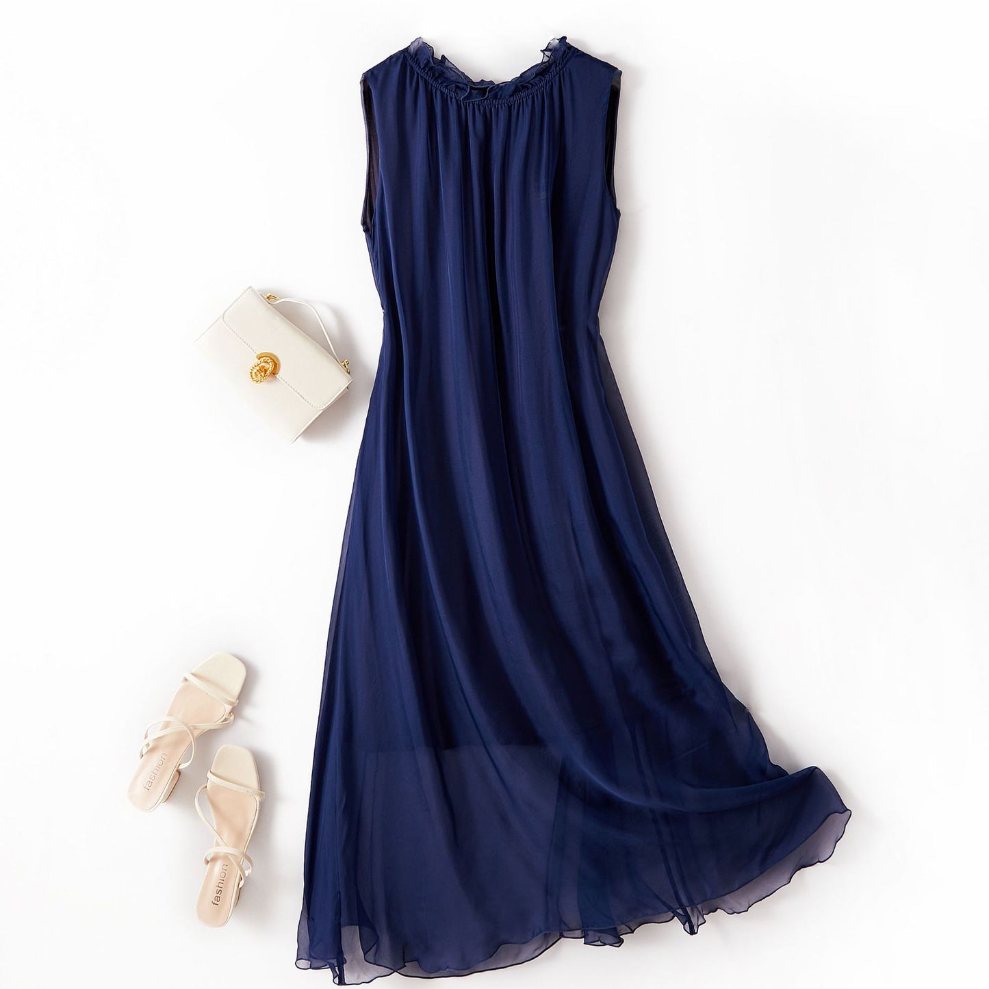 Sleeveless Round Neck Beach Dress