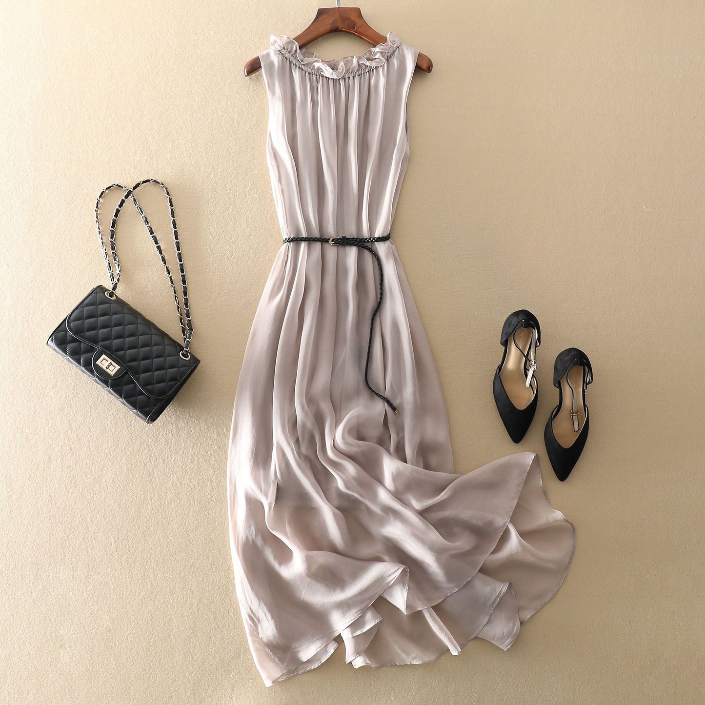 Sleeveless Beach Silk Dress