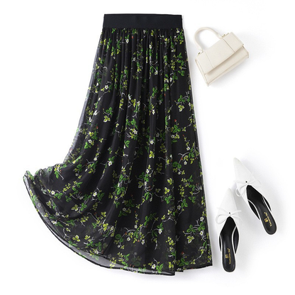 Printed Silk Skirt
