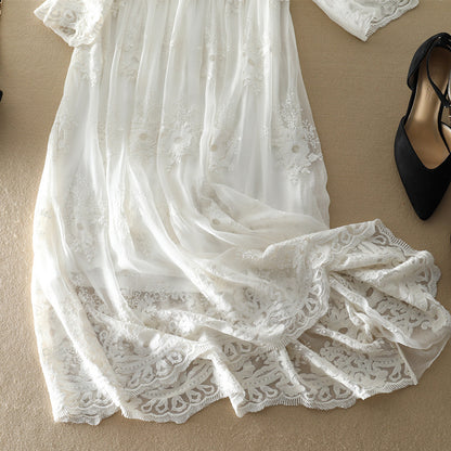 Bohemian Embroidered Silk Dress