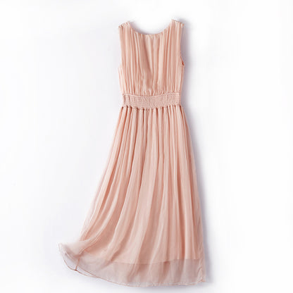 Sleeveless Maxi Silk Dress