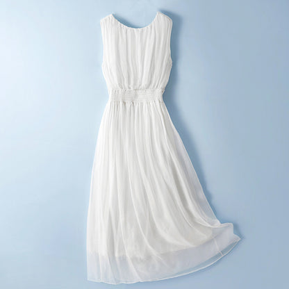 Sleeveless Maxi Silk Dress